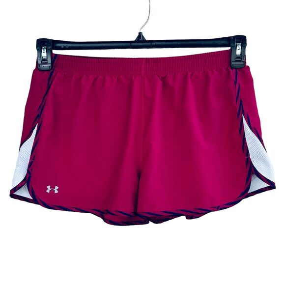 Under Armour Large Semi-Fitted Shorts Heat Gear Elastic Waist Quick Dry Womens - Picture 1 of 6